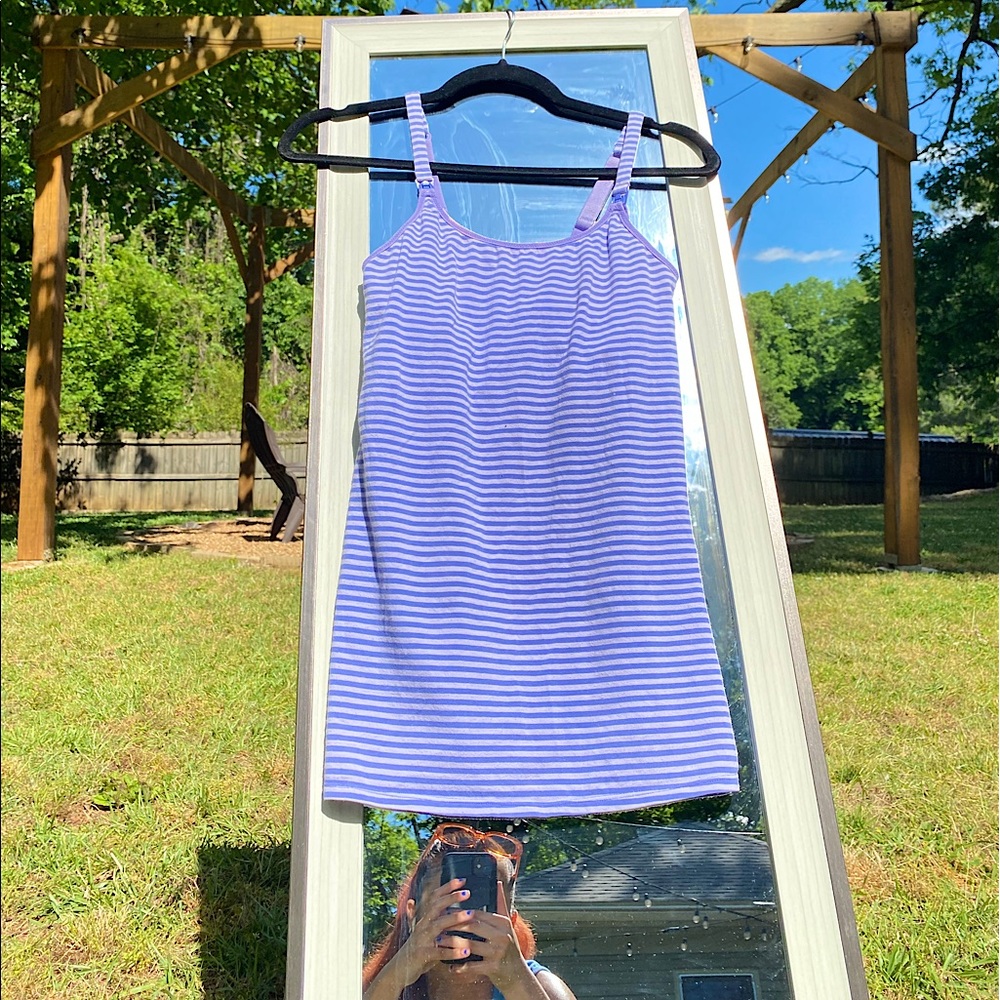 Purple striped tank top